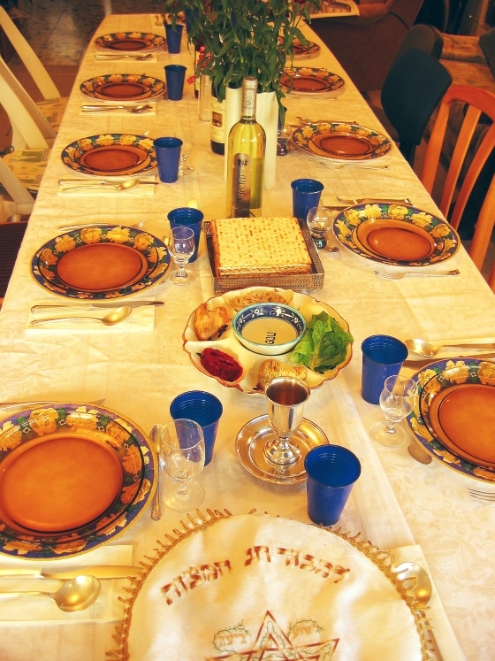 Seder table